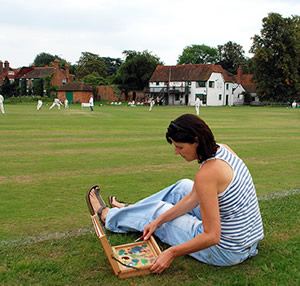 cricket artist christina pierce at work