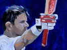 rahul dravid painting by christina pierce, cricket artist