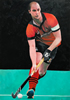 Cardiff Hockey National League Daveed oil on canvas 36 x 24 commissioned painting by christina pierce, cricket artist