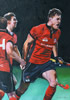 Cardiff Hockey National League Oskar Kolk, oil on canvas 36 x 24 commissioned painting by christina pierce, cricket artist