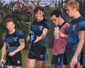 Reeds rugby players commissioned painting by christina pierce, cricket artist