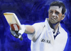 dravid painting by christina pierce, cricket artist