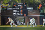 Scoreboard - oil on canvas 16 x 24 by christina pierce, cricket artist