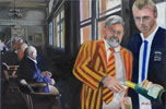 Longroom, Lords, oil on canvas 24 x 36 - painting by christina pierce, cricket artist