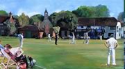 Ripley CC oil on canvas 50 x 62 - painting by christina pierce, cricket artist