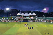 The Rose Bowl - County Ground Hampshire 24in x 36in or 12in x 16in by cricket artist christina pierce