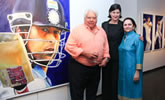 Kalpana Shah and Farokh Engineer at the tao gallery exhibition of paintings by christina pierce, cricket artist