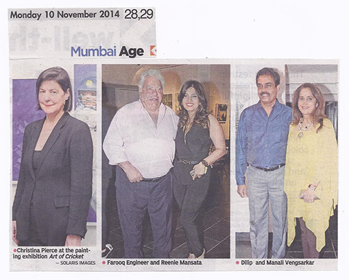 christina pierce cricket artist press cutting india 2014