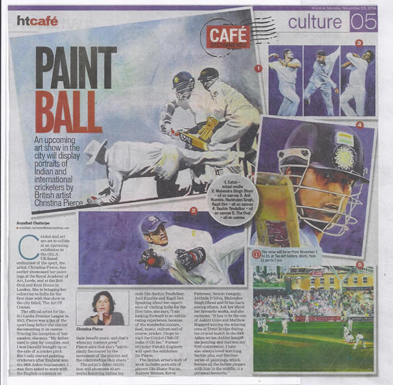 christina pierce cricket artist press cutting india 2014
