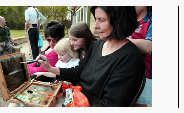 christina pierce, cricket artist at work