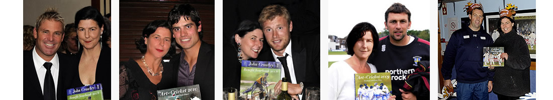 christina pierce with cricket celebrities andrew flintoff, alistair cooke, shane warne