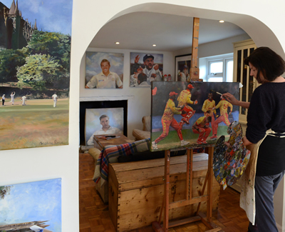 christina pierce, cricket artist at work