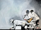 Catch - painting by christina pierce, cricket artist