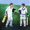 Opening Bats - painting by christina pierce, cricket artist