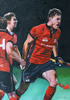 Cardiff Hockey National League Oskar Kolk, oil on canvas 36� x 24� commissioned painting by christina pierce, cricket artist