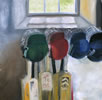 helmets - paintings by christina pierce, cricket artist