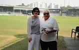 Farokh-Engineer with christina pierce, cricket artist