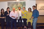 guests at the tao gallery exhibition of paintings by christina pierce, cricket artist